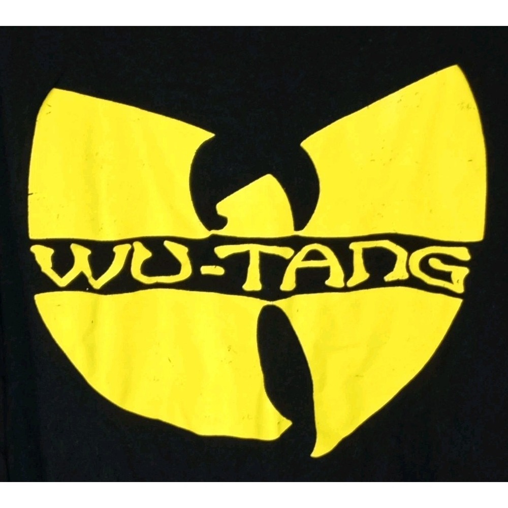Wu-Tang Clan Distressed Logo Black Retro Hip-hop Rap Tee XL